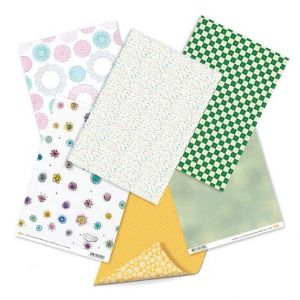 Sada barevných papírů s potiskem, jaro, 50 ks