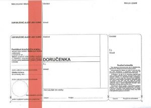 Obálka s doručenkou KP ODJ - D, červený pruh