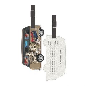 ARGUS Jmenovka na zavazadla 3D Retro auto hnědé 23140004