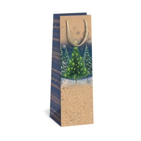 ARGUS Dárková papírová taška NATUR na víno (11 x 36 cm) 08340046