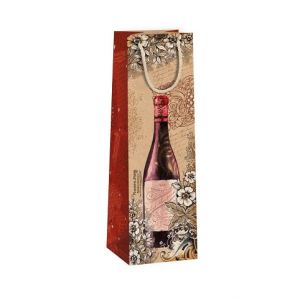 ARGUS Dárková papírová taška NATUR na víno T3N (11 x 36 cm) 07340106