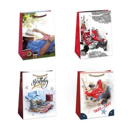 ARGUS Dárková papírová taška (29 x 38 cm) mix 12 ks 07850004