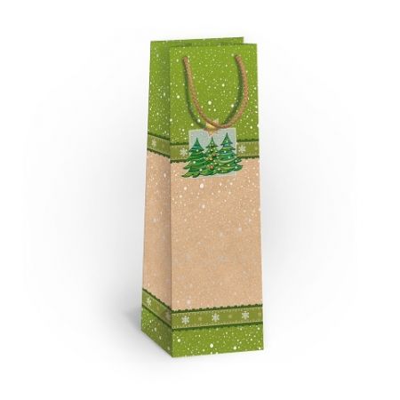 ARGUS Dárková papírová taška NATUR na víno (11 x 36 cm) 08340024
