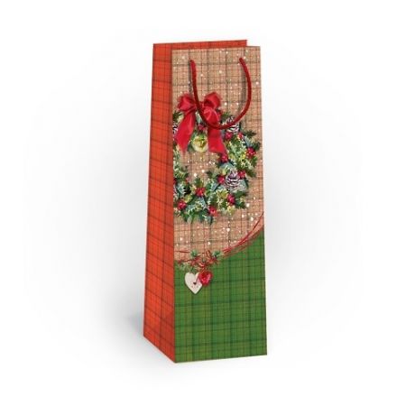 ARGUS Dárková papírová taška NATUR na víno (11 x 36 cm) 08340028