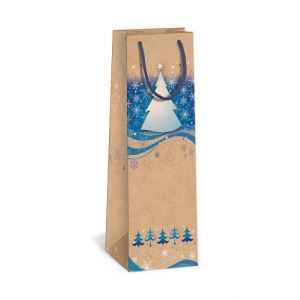 ARGUS Dárková papírová taška NATUR na víno (11 x 36 cm) 08340035