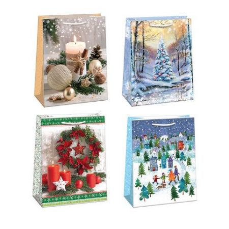 ARGUS Dárková papírová taška (29 x 38 cm) mix 12 ks 08830002