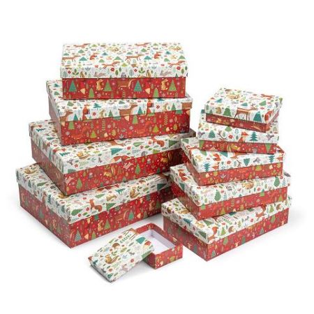 ARGUS Sada 10 ks dárkových krabic vánoční 25008170