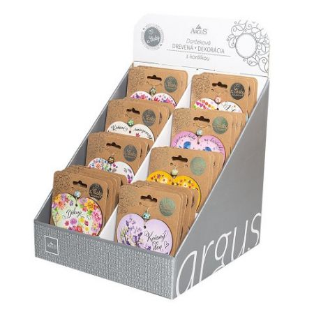 ARGUS Dárková dřevěná dekorace srdíčko mix 23518003