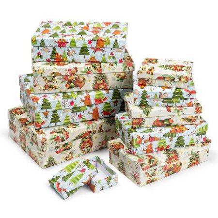 ARGUS Sada 10 ks dárkových krabic vánoční 25001173