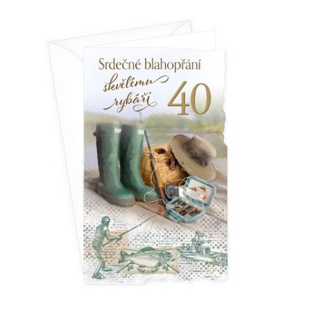 ARGUS Přání k 40.narozeninám s klopou na peníze 15-6563c40