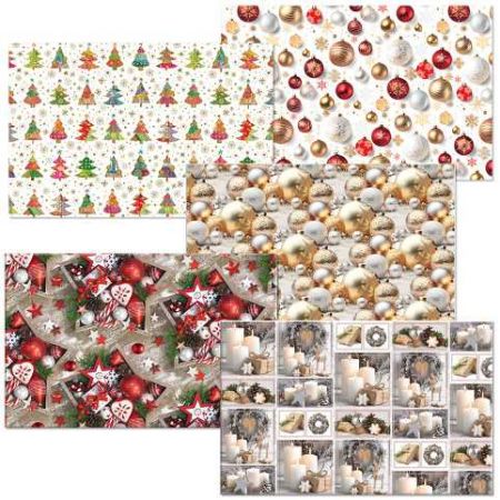 ARGUS Balící papír STANDARD vánoční motiv arch 100x70 MIX box 80 rolí 09210009