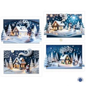 ARGUS Vánoční pohlednice s třpytivým efektem 06110326-c
