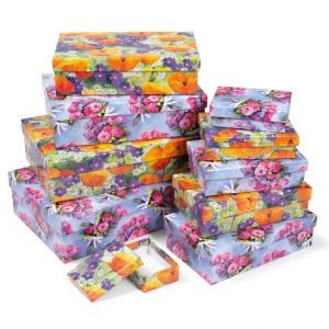 ARGUS Sada 10 ks dárkových krabic květinové 25005192