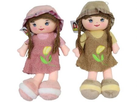 Panenka hadrová s kloboukem, 40cm