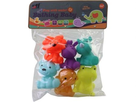 Stříkající zvířátko do vany, 6 ks na kartě