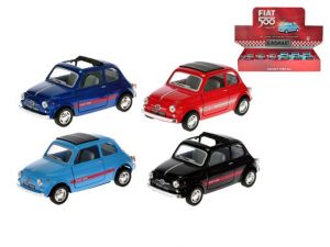 Kinsmart Fiat 500 1:24 12,5cm kov zpětný chod 4barvy