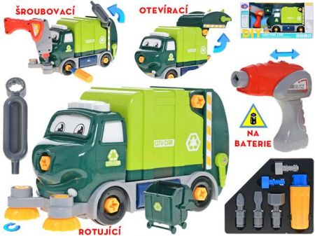 Auto popelářské 31cm šroubovací s vrtačkou na baterie a doplňky v krabičce