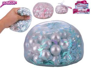 Glamour míček s křupajícími kuličkami 9,5cm 3druhy v síťce