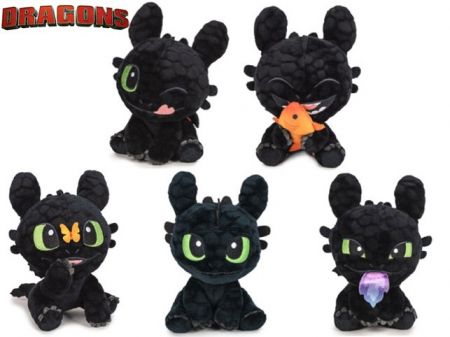 Jak vycvičit draky - drak Bezzubka plyšový 18cm 5druhů 0m+