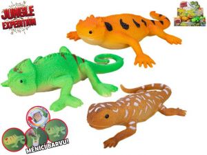 Jungle Expedition ještěrka strečová 14cm měnící barvu 3druhy