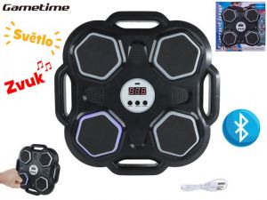 Gametime elektronický boxovací stroj 30cm na baterie s USB,bluetooth se světlem a zvukem v
