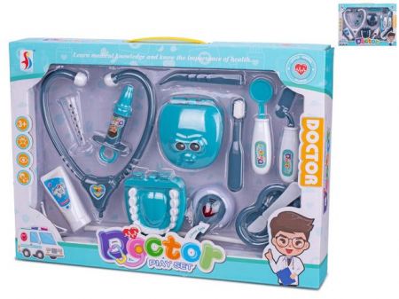 Sada doktor na baterie se světlem a zvukem 2barvy v krabičce
