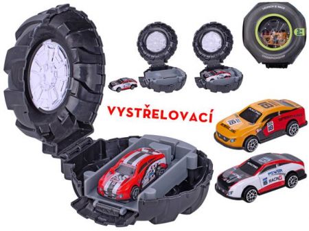 Auto 6,5cm kov volný chod vystřelovací z pneumatiky 5barev v krabičce