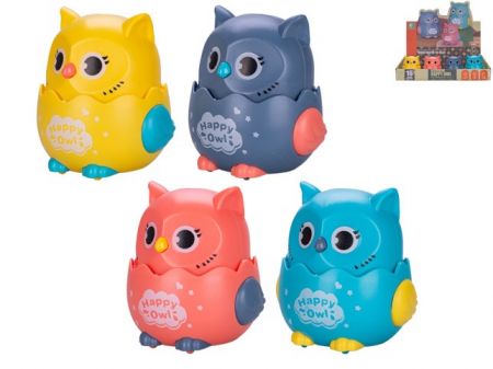 Sova 7cm po stlačení jezdící 4barvy