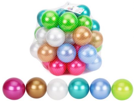 Míčky do hracích koutů perleťové 8cm 40ks 24m+ v síťce