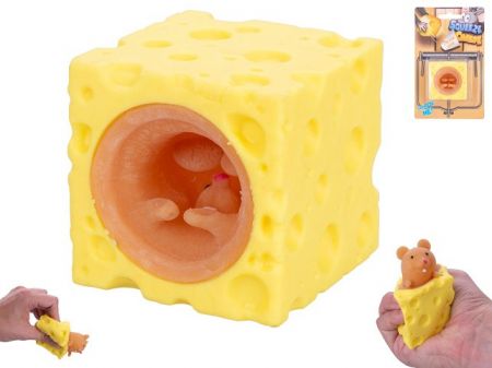 Sýr strečový 5x5x5cm s vyskakující myší na kartě