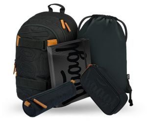 BAAGL 5 SET Skate Darkness: batoh, penál, pouzdro, sáček, desky