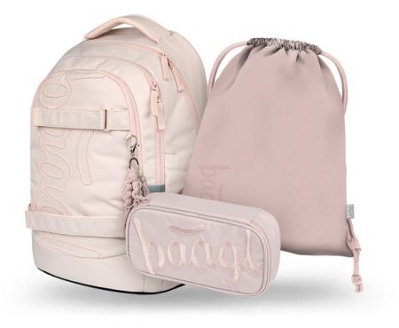 BAAGL SET 3 Skate Max Creamy: batoh, penál, sáček GRS