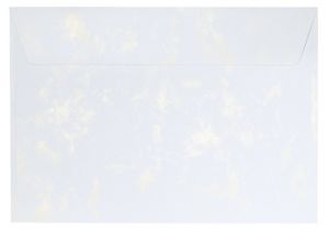 Ozdobné obálky Mramor - C5, 120 g/m2, bílé/zlaté, 10 ks
