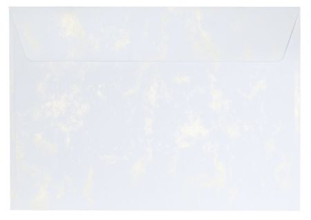 Ozdobné obálky Mramor - C5, 120 g/m2, bílé/zlaté, 10 ks