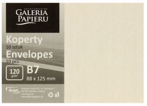 Ozdobné obálky Nature - B7, 120 g/m2, světle béžové, 10 ks