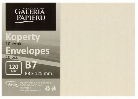 Ozdobné obálky Nature - B7, 120 g/m2, světle béžové, 10 ks