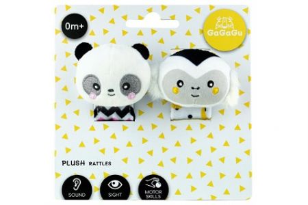 GAGAGU Plyšové chrastítko na ruku Opice Panda