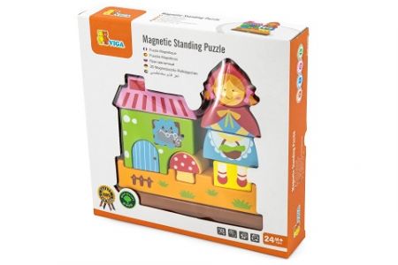 Dřevěné kostky magnetické - Červená karkulka