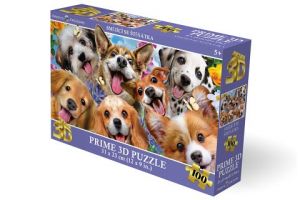 Puzzle 3D - Smějící se štěňátka