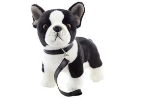 Plyš Buldoček francouzský s vodítkem 20 cm Eco-friendly