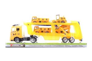 Kamion se stavebními auty