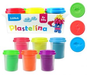 Plastelína LUMA měkká kelímek 6 x 50g NEON