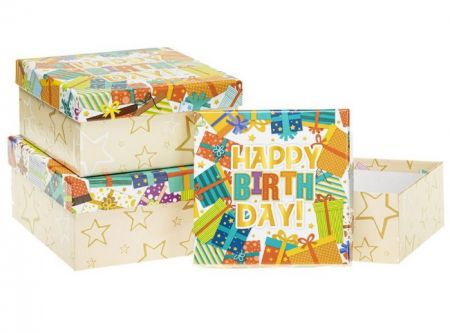 Dárková krabička happy birthday střední
