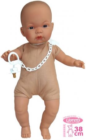 Llorens 389P JOEL & JOELLE - realistická panenka miminko se zvuky a měkkým látkovým tělem
