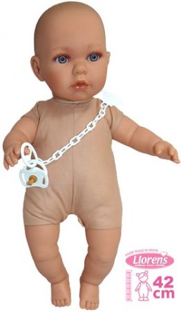 Llorens 424P BABY ENZO & JULIA - realistická panenka miminko se zvuky a měkkým látkovým tě
