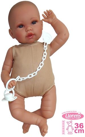 Llorens 636P NEW BORN 2 v 1 - realistická panenka miminko se zvuky a měkkým látkovým tělem