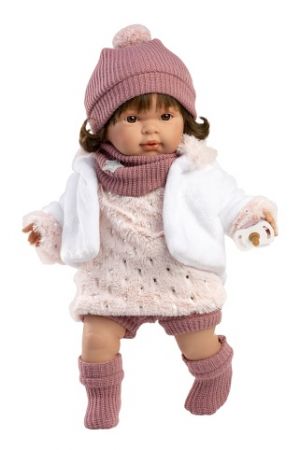 Llorens 42162 CARLA - realistická panenka se zvuky a měkkým látkovým tělem - 42 cm