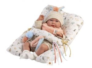 Llorens 74128 NEW BORN - realistická panenka miminko se zvuky a měkkým látkovým tělem - 42