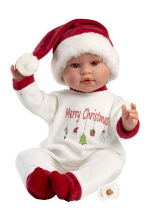 Llorens 74501 NEW BORN - realistická panenka miminko se zvuky a měkkým látkovým tělem - 45