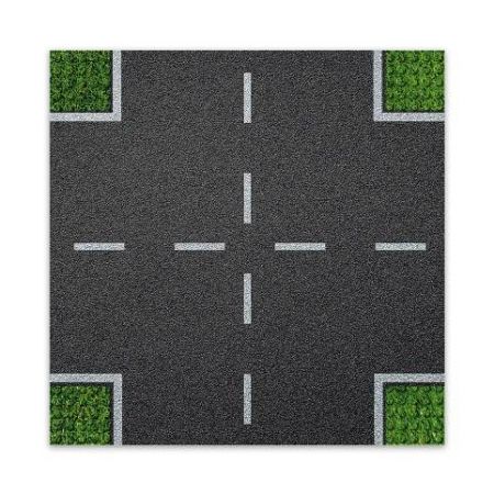 BRIXIES Plus 225.007 Designová podložka na stavění - křižovatka 25,5 x 25,5 cm